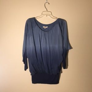 Italian Silk Lined Blue Ombré Blouse